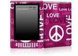 Love and Peace Hot Pink - Decal Style Skin for Amazon Kindle DX