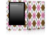 Argyle Pink and Brown - Decal Style Skin for Amazon Kindle DX