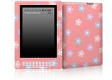 Pastel Flowers on Pink - Decal Style Skin for Amazon Kindle DX