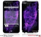 iPod Touch 4G Skin Flaming Fire Skull Purple
