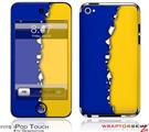 iPod Touch 4G Skin Ripped Colors Blue Yellow