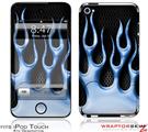 iPod Touch 4G Skin - Metal Flames Blue