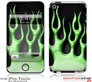 iPod Touch 4G Skin - Metal Flames Green
