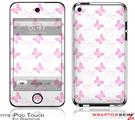 iPod Touch 4G Skin - Pastel Butterflies Pink on White