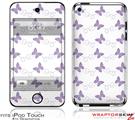 iPod Touch 4G Skin - Pastel Butterflies Purple on White