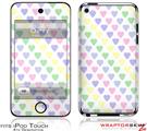 iPod Touch 4G Skin - Pastel Hearts on White