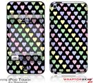 iPod Touch 4G Skin - Pastel Hearts on Black