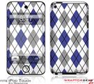 iPod Touch 4G Skin - Argyle Blue and Gray