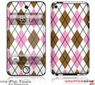 iPod Touch 4G Skin - Argyle Pink and Brown
