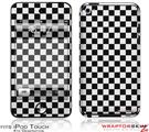 iPod Touch 4G Skin - Checkered Canvas Black and White