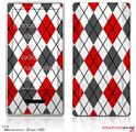 Zune HD Skin Argyle Red and Gray