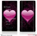 Zune HD Skin Glass Heart Grunge Hot Pink