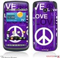LG Vortex Skin Love and Peace Purple