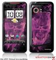 HTC Droid Incredible Skin Flaming Fire Skull Hot Pink Fuchsia