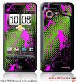 HTC Droid Incredible Skin Halftone Splatter Hot Pink Green