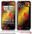 HTC Droid Incredible Skin Halftone Splatter Yellow Red