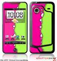 HTC Droid Incredible Skin Ripped Colors Hot Pink Neon Green