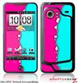 HTC Droid Incredible Skin Ripped Colors Hot Pink Neon Teal
