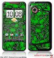 HTC Droid Incredible Skin Scattered Skulls Green