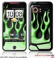 HTC Droid Incredible Skin - Metal Flames Green