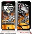 HTC Droid Incredible Skin - Chrome Skull on Fire