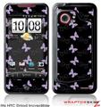 HTC Droid Incredible Skin - Pastel Butterflies Purple on Black