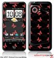 HTC Droid Incredible Skin - Pastel Butterflies Red on Black