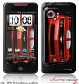 HTC Droid Incredible Skin - 2010 Chevy Camaro Victory Red - White Stripes on Black