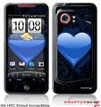 HTC Droid Incredible Skin - Glass Heart Grunge Blue