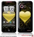HTC Droid Incredible Skin - Glass Heart Grunge Yellow