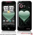 HTC Droid Incredible Skin - Glass Heart Grunge Seafoam Green