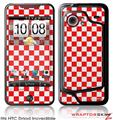 HTC Droid Incredible Skin - Checkered Canvas Red and White