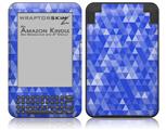 Triangle Mosaic Blue - Decal Style Skin fits Amazon Kindle 3 Keyboard (with 6 inch display)