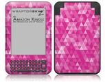 Triangle Mosaic Fuchsia - Decal Style Skin fits Amazon Kindle 3 Keyboard (with 6 inch display)