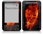 Flaming Fire Skull Orange - Decal Style Skin fits Amazon Kindle 3 Keyboard (with 6 inch display)
