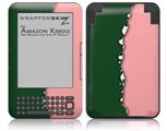 Ripped Colors Green Pink - Decal Style Skin fits Amazon Kindle 3 Keyboard (with 6 inch display)