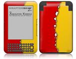 Ripped Colors Red Yellow - Decal Style Skin fits Amazon Kindle 3 Keyboard (with 6 inch display)