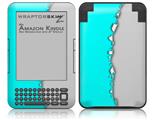 Ripped Colors Neon Teal Gray - Decal Style Skin fits Amazon Kindle 3 Keyboard (with 6 inch display)