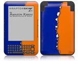 Ripped Colors Blue Orange - Decal Style Skin fits Amazon Kindle 3 Keyboard (with 6 inch display)