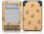 Anchors Away Peach - Decal Style Skin fits Amazon Kindle 3 Keyboard (with 6 inch display)