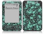 Scattered Skulls Seafoam Green - Decal Style Skin fits Amazon Kindle 3 Keyboard (with 6 inch display)