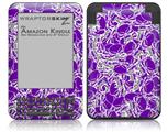 Scattered Skulls Purple - Decal Style Skin fits Amazon Kindle 3 Keyboard (with 6 inch display)
