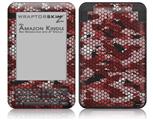 HEX Mesh Camo 01 Red - Decal Style Skin fits Amazon Kindle 3 Keyboard (with 6 inch display)