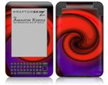 Alecias Swirl 01 Red - Decal Style Skin fits Amazon Kindle 3 Keyboard (with 6 inch display)