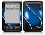 Barbwire Heart Blue - Decal Style Skin fits Amazon Kindle 3 Keyboard (with 6 inch display)
