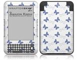 Pastel Butterflies Blue on White - Decal Style Skin fits Amazon Kindle 3 Keyboard (with 6 inch display)