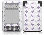 Pastel Butterflies Purple on White - Decal Style Skin fits Amazon Kindle 3 Keyboard (with 6 inch display)