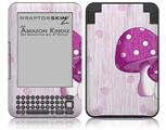 Mushrooms Hot Pink - Decal Style Skin fits Amazon Kindle 3 Keyboard (with 6 inch display)