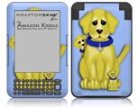 Puppy Dogs on Blue - Decal Style Skin fits Amazon Kindle 3 Keyboard (with 6 inch display)