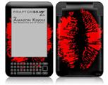 Big Kiss Red Lips on Black - Decal Style Skin fits Amazon Kindle 3 Keyboard (with 6 inch display)